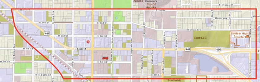 For purposes of the study, the team defined Downtown as everything between W. 1st Street down to E. 6th Street and from Hawthorne Avenue to Sheeler Avenue.