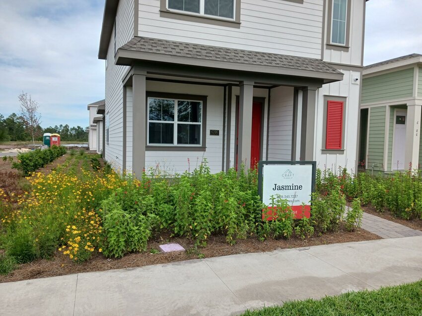 A home with drought-resistant non-turf landscaping