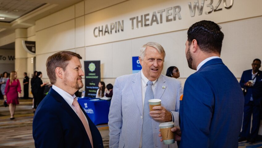 Apopka City Administrator Jacob Smith and Mayor Bryan Nelson.