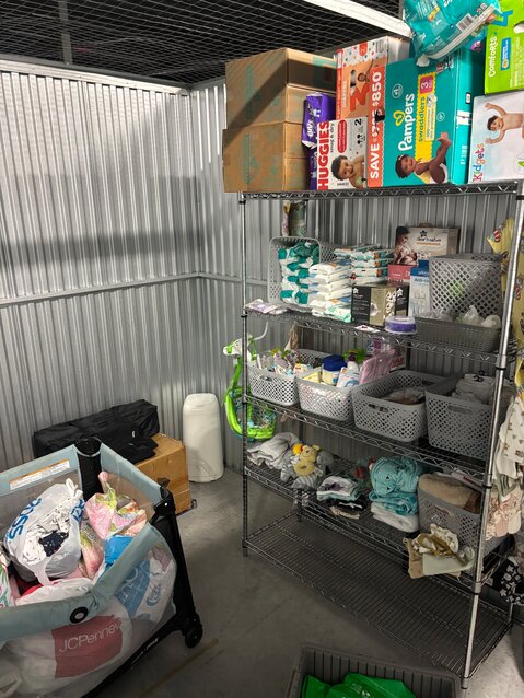 Baby supplies donated to the center.