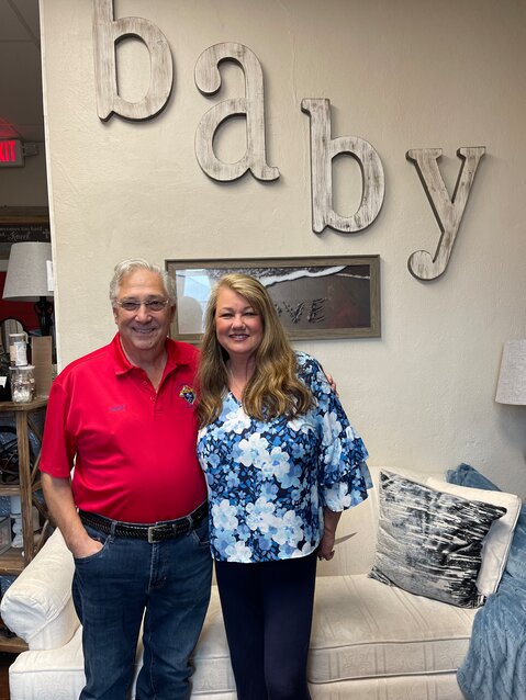 Larry Pazienza from Knights of Columbus with Teresa Sawyer.
