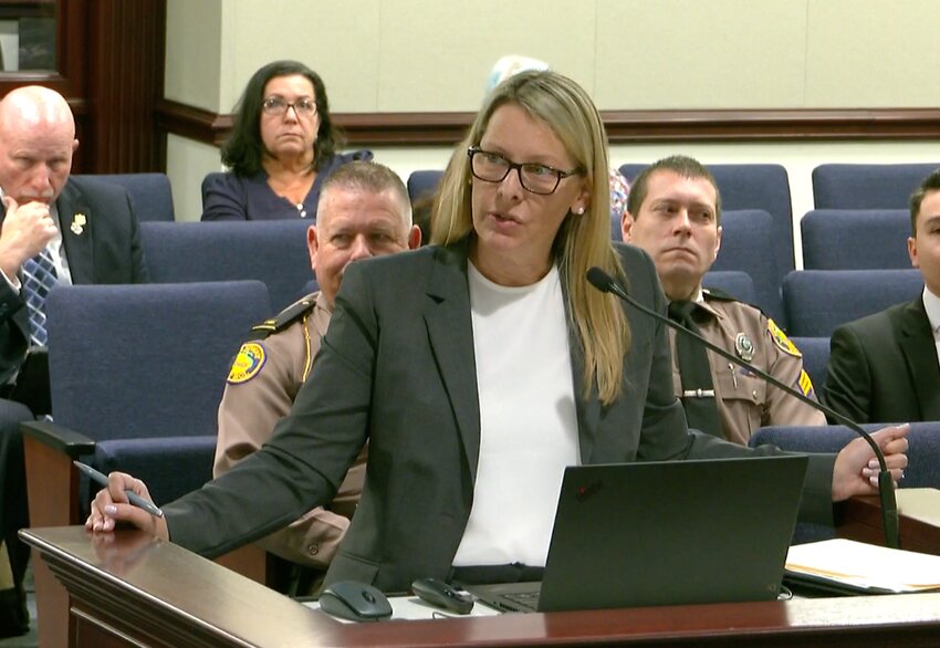 Dr. Jessica Spencer warns a Florida Senate committee against the dangers of high-potency cannabis on Feb. 11, 2025. (Screenshot/Florida Channel)