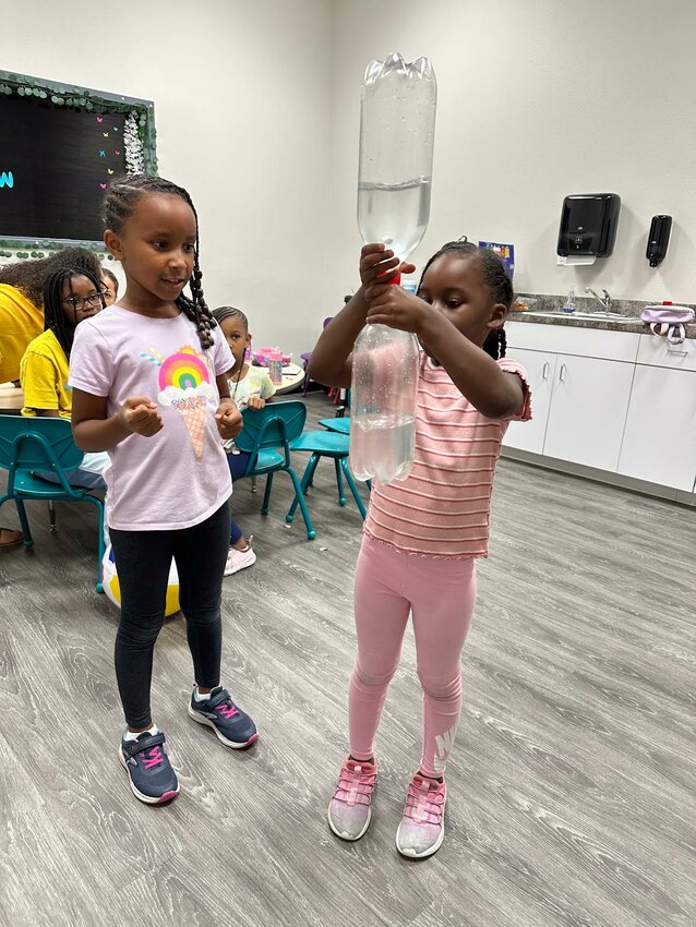 The students learned the basics of how a tornado forms with this simulation.