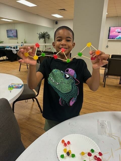 This camper is learning about genetics.