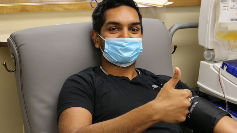 Dr. Rohith Mohan's antibody-filled plasma could now potentially provide treatment for up to four patients currently battling COVID-19. Photo by Loma Linda University Health