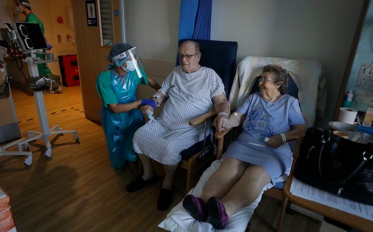 The discovery of effective drugs and experience treating COVID-19 gives patients a much better chance at recovery today than early on in the pandemic. AP Photo/Kirsty Wigglesworth, pool