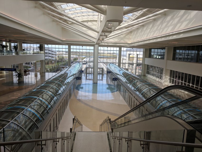 The station for the automated people movers to the main terminal in the Orlando International Airport