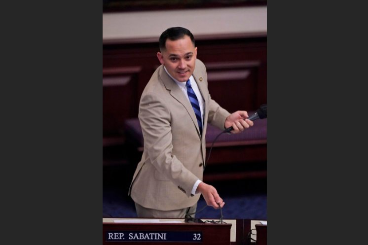 Florida Rep. Anthony Sabatini is shown after speaking during a legislative session, Wednesday, April 28, 2021, at the Capitol in Tallahassee, Fla.; AP Photo/Wilfredo Lee