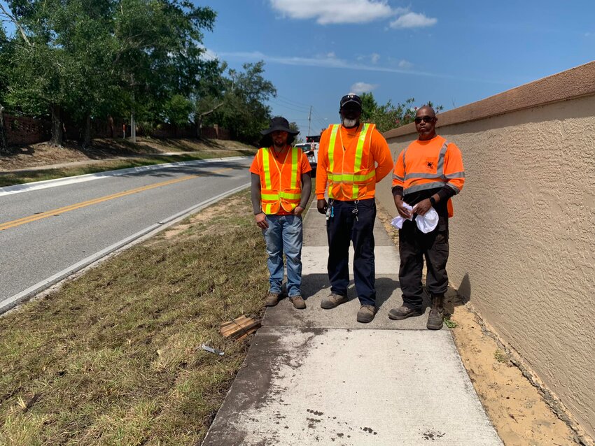 Another call to Orange County Public Works. The team came out, dumped dirt, and laid five pallets of sod in just one location. I&rsquo;m crossing my fingers they can finish another section or two. Sand on sidewalks is dangerous to pedestrians and cyclists.