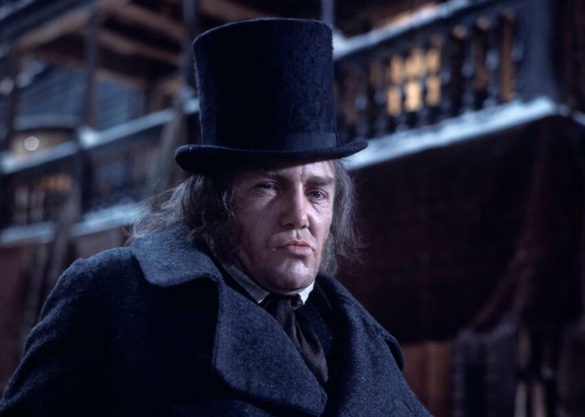 Albert Finney in Scrooge.