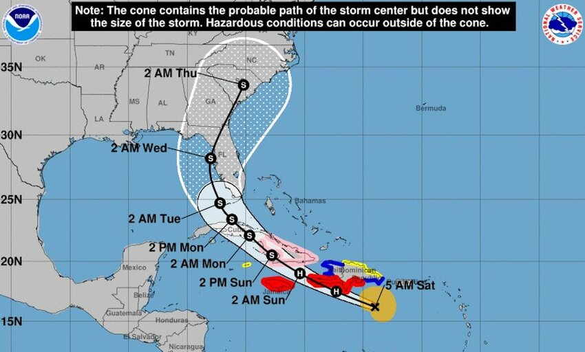 Hurricane Elsa bears down on Florida on July 3, 2021.