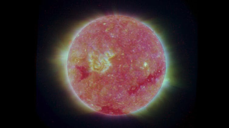 The corona of the sun can be clearly seen in this image taken in 2007.
