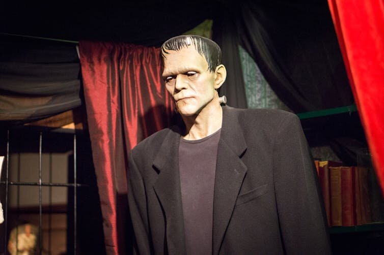 Frankenstein&rsquo;s monster in the Hollywood Wax Museum. The fictional character first appeared in Mary Shelley&rsquo;s novel in 1818.