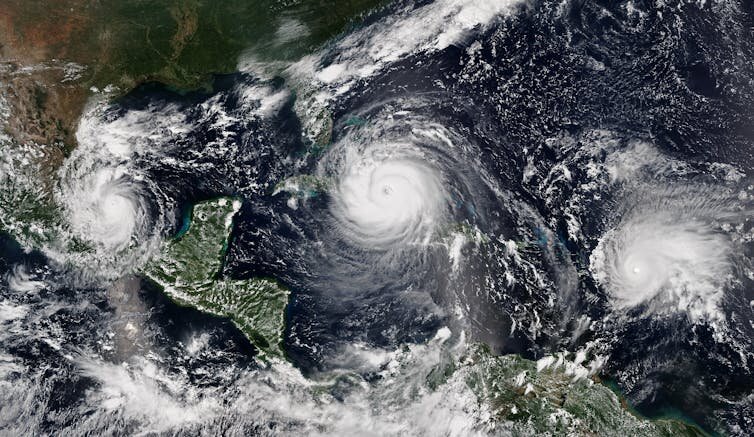 The U.S. is in for another busy hurricane season. Here are hurricanes Irma, Jose, and Katia in 2017.