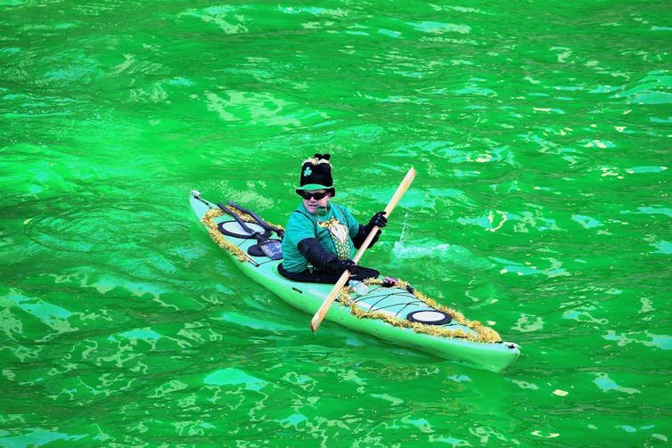 Since 1962, the Chicago River has been dyed green for St. Patrick’s Day.