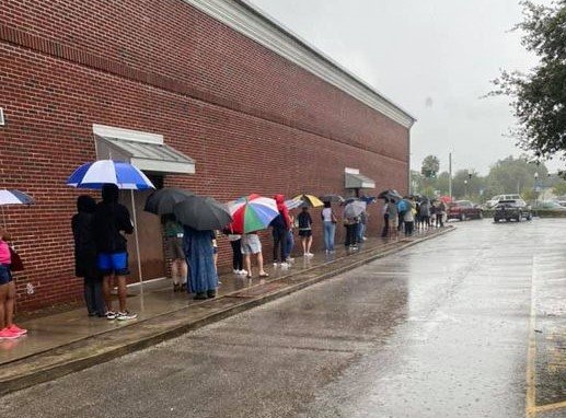 Early voting line at the Apopka Community Center, October 19, 2020. Photo courtesy of former Mayor of Apopka, Joe Kilsheimer