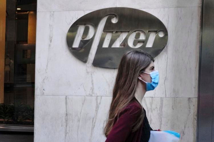A view of Pfizer Inc. World Headquarters in Midtown Manhattan, New York City on November 9, 2020. zz/John Nacion/STAR MAX/IPx / AP