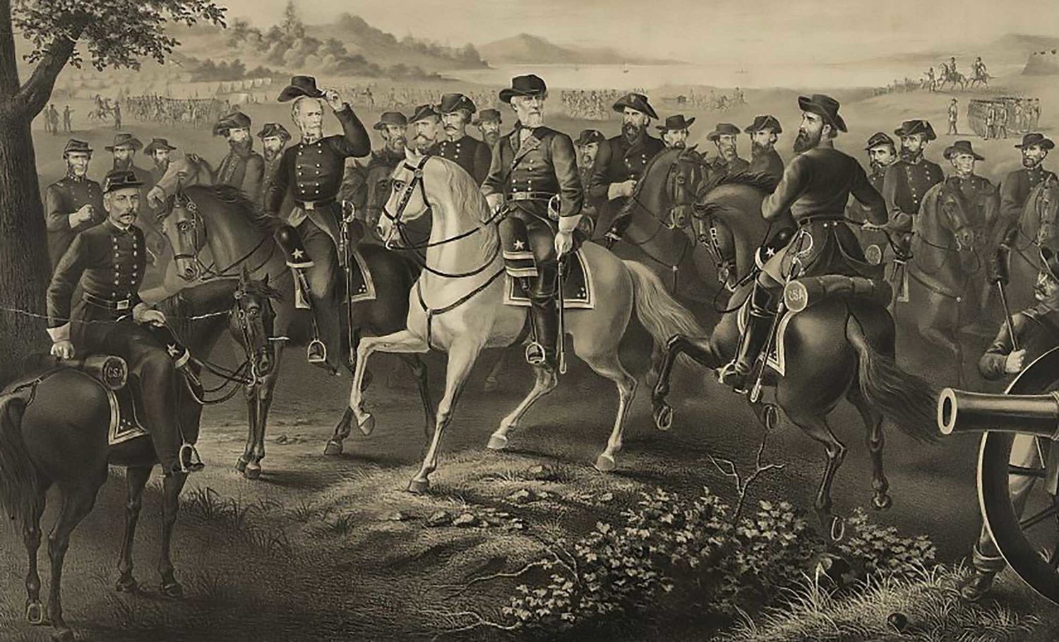 General Lee and 21 confederate generals on horseback. 1867. Courtesy: Library of Congress.