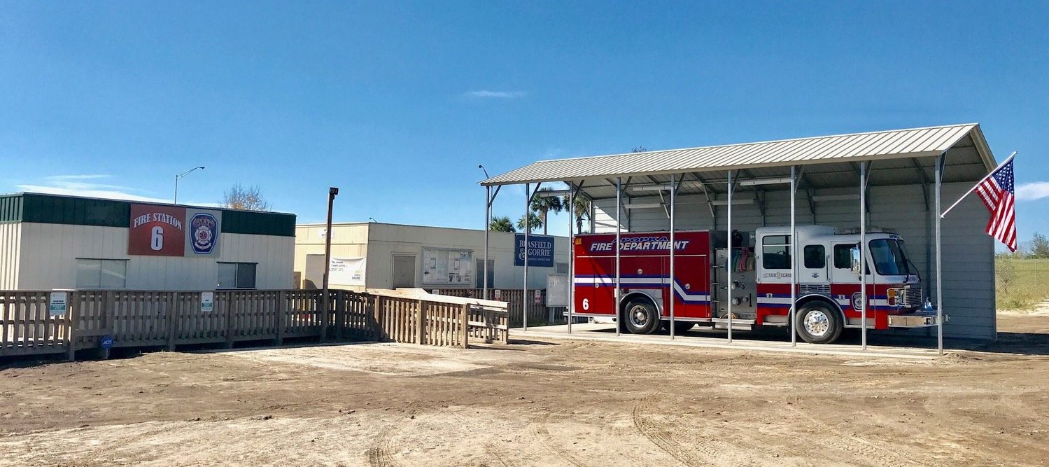 The temporary Station 6, opened in 2017, is a facility on the campus of AdventHealth Apopka.
