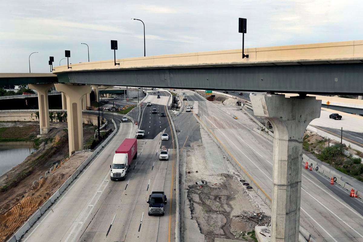 Construction continues on Interstate 4 and State Road 408 as parts of the project are ready to reopen, Monday, May 18, 2020, in downtown Orlando, Fla. AP Photo/John Raoux