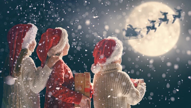 Young children are captivated by the Santa Claus story.
Yoganov Konstantin/Shutterstock.com