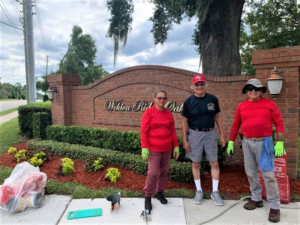 Team members of Wekiva Ridge beautified their entranceway prior to the Oct. 16, 2021 day of judging for COY