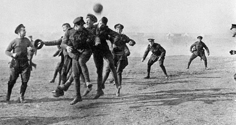 A match in Greece in 1915 not the Christmas day truce in 1914.