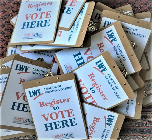 The League of Women Voters urged 2020 voters to register and vote for the candidates of their choice, whether at the polls on Election Day, in early voting, or by mail-in ballot.