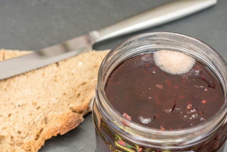 Without obvious signs of contamination like the mold in this jam, consumers use expiration dates to decide whether to keep or throw away food.