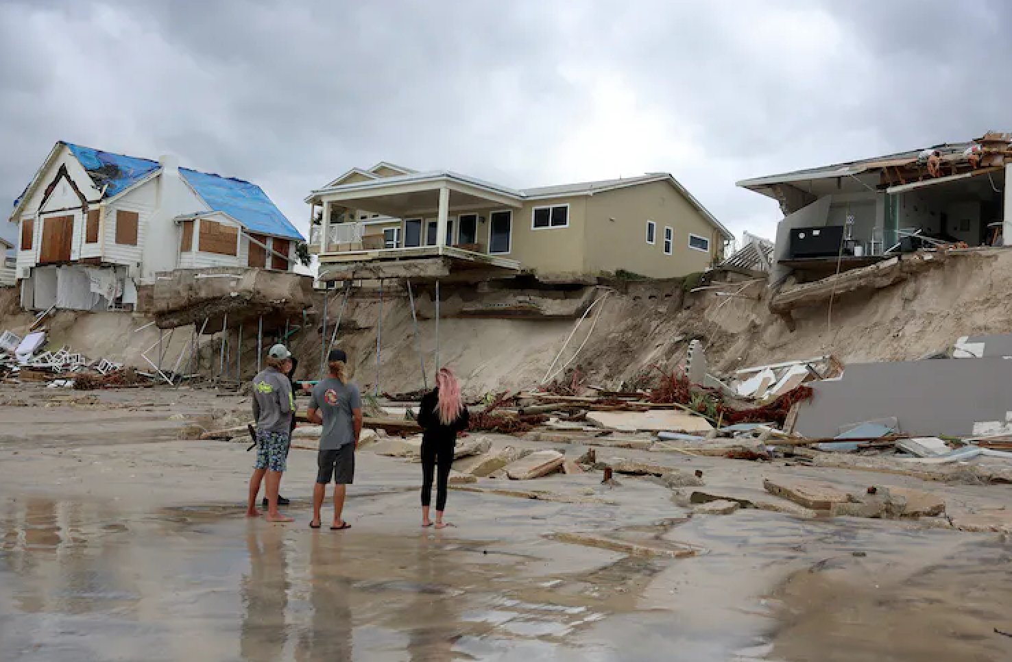 After Hurricane Nicole's erosion, dozens of homes were left unstable in the Daytona Beach area.