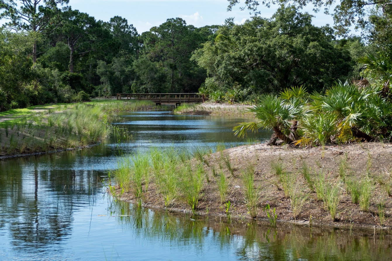 The District’s cost-share funding programs help communities complete water quality improvement projects, such as the Osprey Acres Stormwater Park in Indian River County.