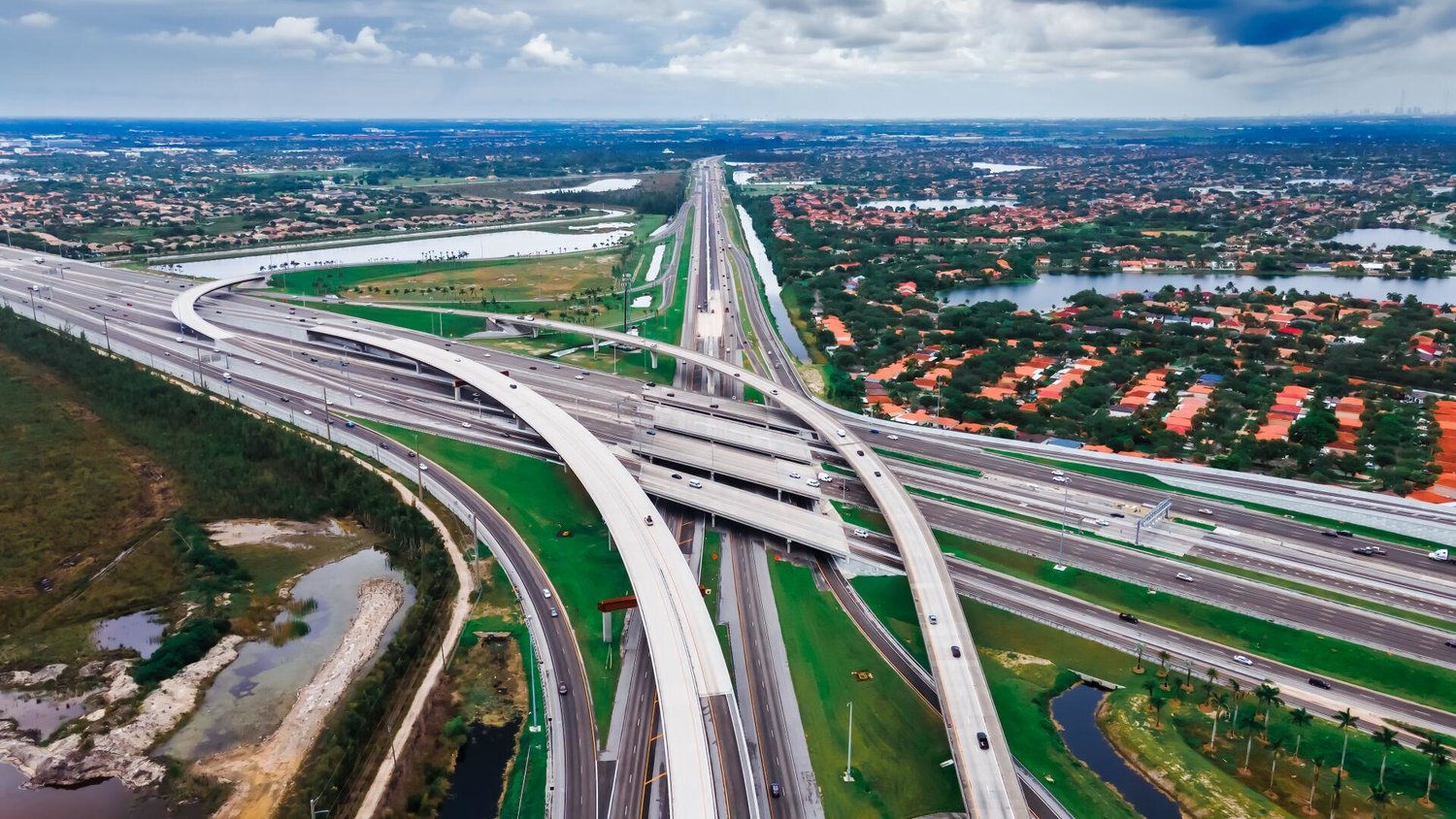 Interstate 95 meets the Florida Turnpike in south Florida.