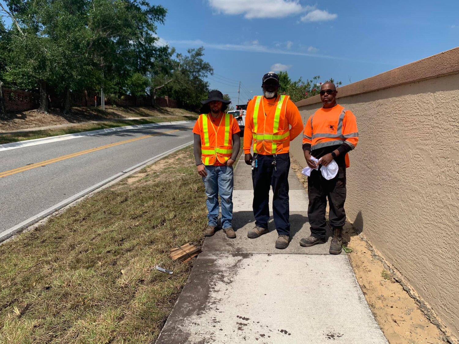 Another call to Orange County Public Works. The team came out, dumped dirt, and laid five pallets of sod in just one location. I’m crossing my fingers they can finish another section or two. Sand on sidewalks is dangerous to pedestrians and cyclists.