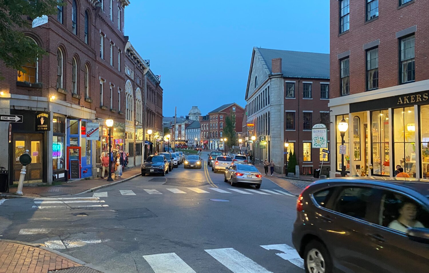 A successful downtown in Portland, ME.