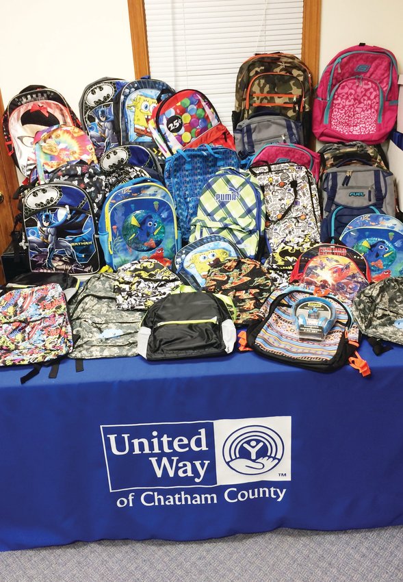 As a result of the generous response to United Way's back-to-school supply drive by Chatham County residents, area children in need will return to the classroom prepared to learn.