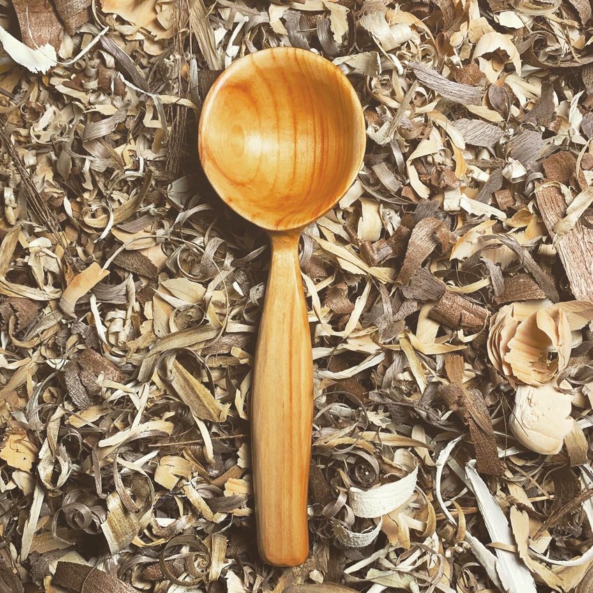 One of artist Kat King's wooden spoons.