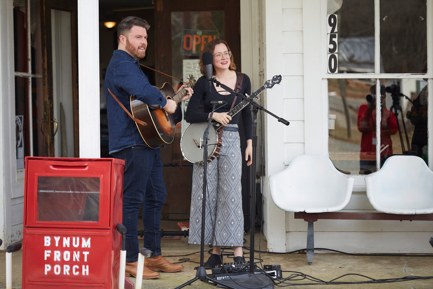The americana duo Chatham Rabbits filmed a recording of their song "Hinges" outside Bynum Front Porch. "It's so Chatham," Sarah McCombie said of the location.