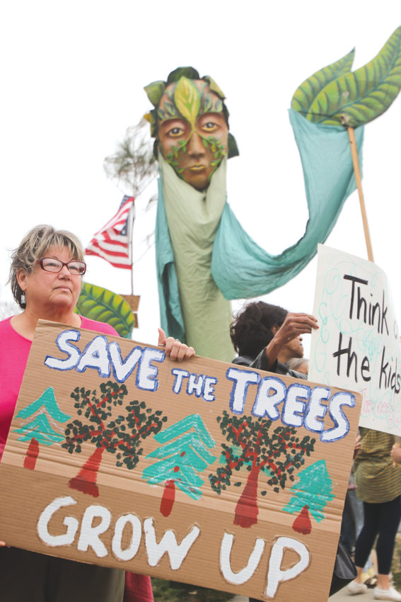 Megan Lynch, who has lived in Chatham County since the 80s, attends the Procession of Trees protest. 'I remember how green and lush (Chatham County) was,' she said. 'And I am an environmentalist, so I know the importance of trees to our everyday life.'