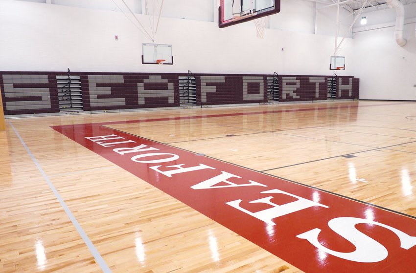 The gym at Seaforth High School, which opened last fall and is the first high school built in the district since 1972.