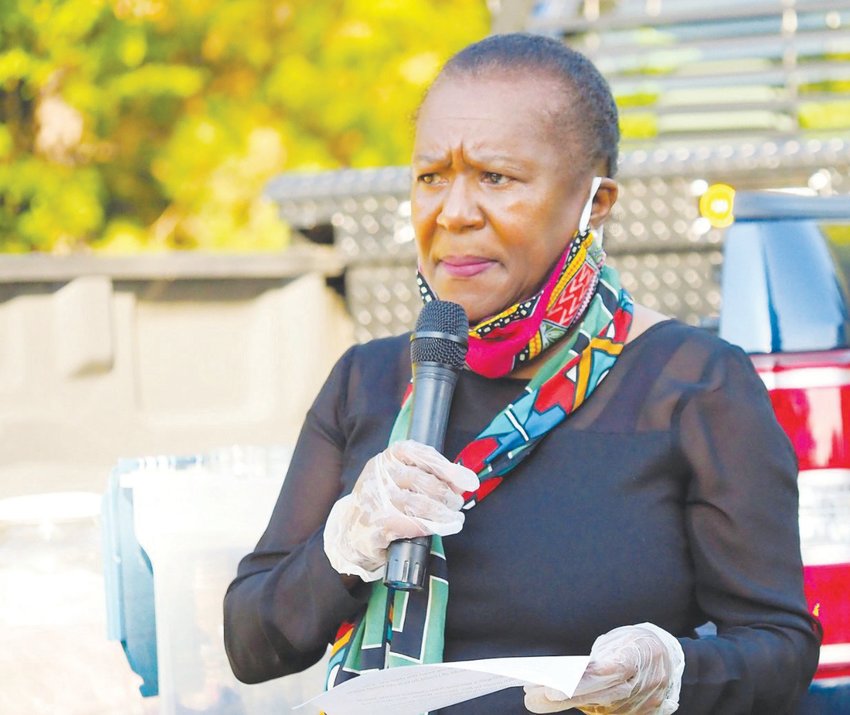 Mary Nettles, president of the East Chatham Branch of the NAACP, spoke during last September's remembrance service for Eugene Daniel at New Hope Baptist Church's cemetery, which commemorated the 100th anniversary of his lynching death..