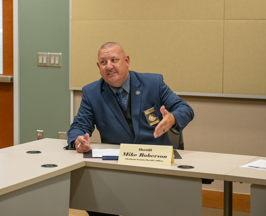 Sheriff Mike Roberson addresses the issue of mental health within the Chatham police force during the safety meeting on Monday June 26th, 2023.