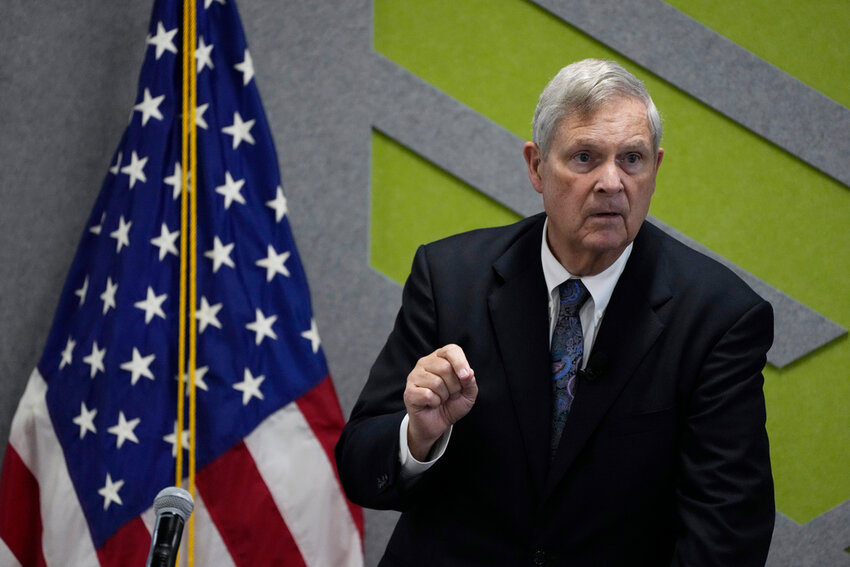 Agriculture Secretary Tom Vilsack speaks during a meeting with farmers, meat processors and business owners, Thursday, June 29, 2023, in Des Moines, Iowa. Smaller meat and poultry operators in 17 states will receive $115 million in grants, the U.S. Department of Agriculture announced Thursday. (AP Photo/Charlie Neibergall)