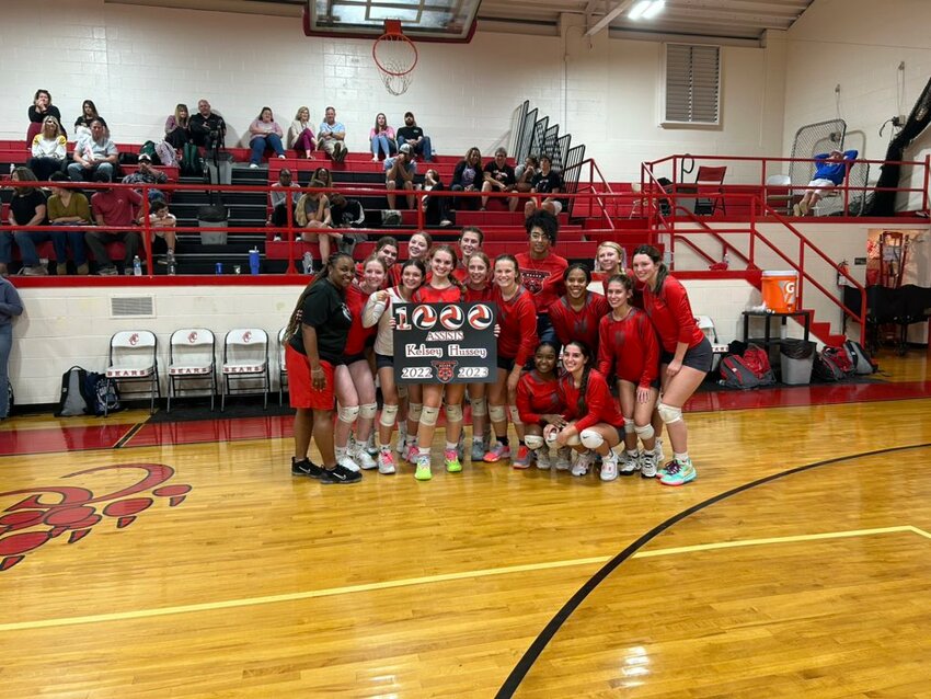 The Chatham Central team celebrated their captain&rsquo;s career milestone with signs and smiles.
