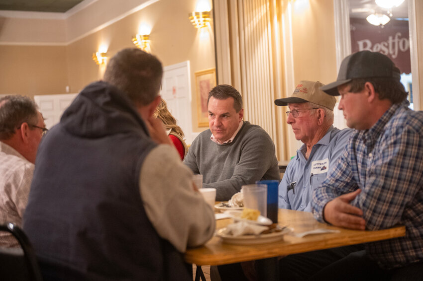 Rep. Richard Hudson (NC-09) talks during a lunch event at Bestfood Cafeteria with farmers from Chatham County and the surrounding area in Siler City on Thursday, on Feb. 8, 2024.  PJ WARD-BROWN | Chatham News &amp; Record