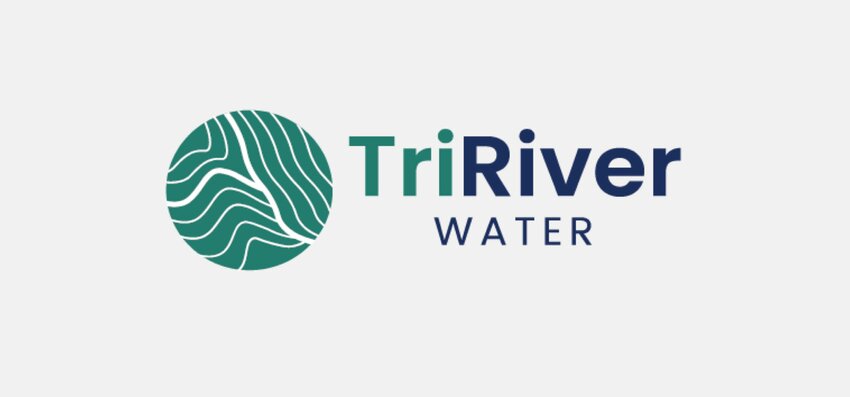 The logo and branding for the new TriRiver Water company.