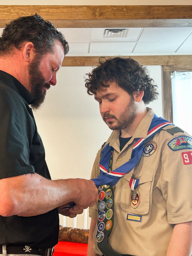 Eagle Scout Seph Trageser with his dad, Paul Trageser