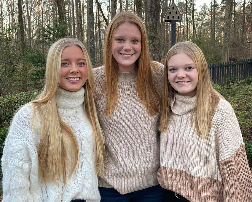 Annabelle Ham, left, with her two sisters Alexandria and Amelia, right.