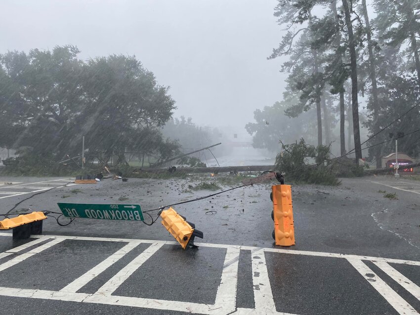 Downed trees and traffic lights block an intersection in the wake of Hurricane Idalia, Aug. 30, 2023, in Valdosta, Ga. (Photo/City of Valdosta, File)