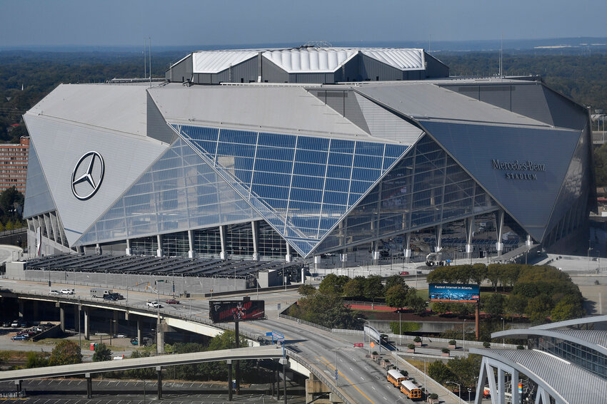 Mercedes-Benz Stadium in Atlanta. (AP Photo/Mike Stewart, File)