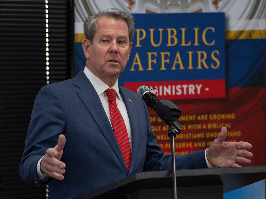 Georgia Gov. Brian Kemp speaks at an event for pastors at the Capitol in Atlanta on Feb. 6, 2024. (Index/Henry Durand, File)